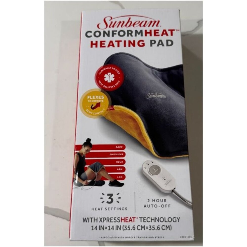Sunbeam ConformHeat Heating Pad Gray & Yellow